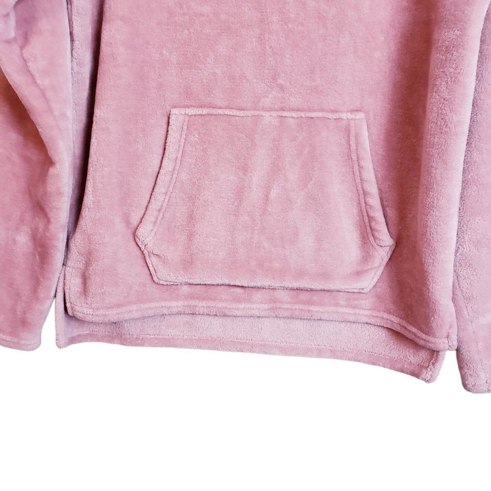 Champion Womens Sweatshirt Small Blush Pink Fleece Fuzzy Mock Neck Pullover - Picture 6 of 11